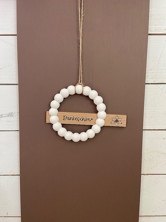 Bubbleskranz mit Holz (Dankeschön)